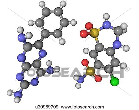 Stock Photo - Dyazide diuretic drug molecule. Fotosearch