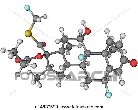 Stock Photo - Fluticasone asthma drug molecule. Fotosearch