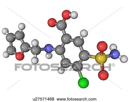 Stock Photo - Furosemide diuretic drug molecule. Fotosearch