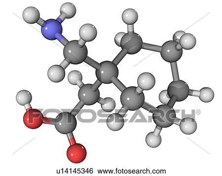Stock Photograph - Gabapentin drug molecule. Fotosearch