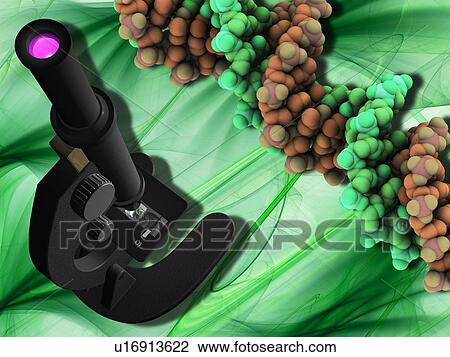 Stock Image - Genetics research, conceptual artwork. Fotosearch