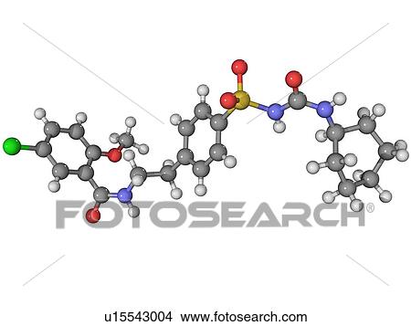 Glibenclamide diabetes drug molecule View Large Photo Image Picture - Glibenclamide diabetes drug molecule. Fotosearch
