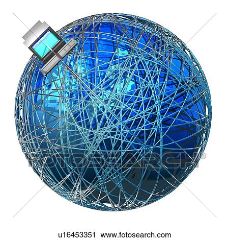 Stock Image - Global communications, conceptual artwork. Fotosearch