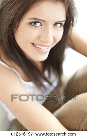Stock Photo - Happy teenage girl. Fotosearch