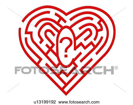 Stock Image - Heart Maze, computer artwork. Fotosearch