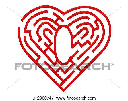 Stock Photo - Heart Maze, computer artwork. Fotosearch