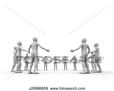 Stock Photo - Human chain, one individual missing. Fotosearch