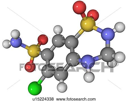 Stock Photo - Hydrochlorothiazid diuretic drug molecule. Fotosearch