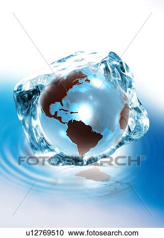 Stock Image - Ice age, conceptual artwork. Fotosearch
