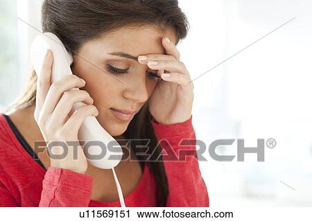 Stock Image - Landline phone use. Fotosearch