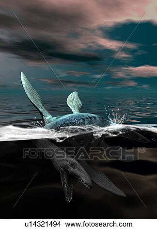 Picture - Loch Ness monster, artwork. Fotosearch