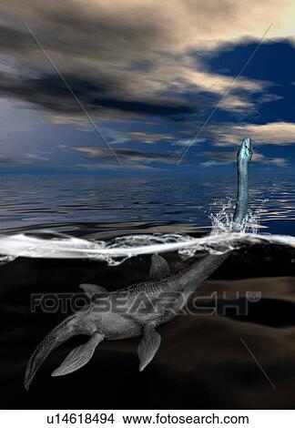 Picture - Loch Ness monster, artwork. Fotosearch