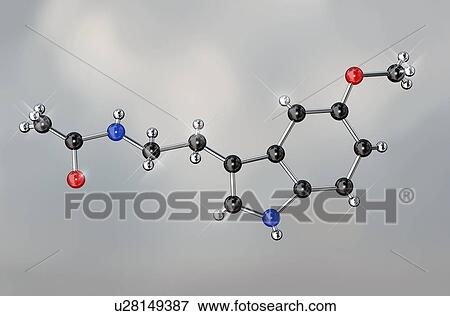 Stock Photo - Melatonin hormone molecule. Fotosearch