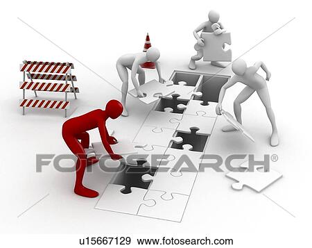 Men putting puzzle pieces together View Large Photo Image Stock Photo - Men putting puzzle pieces together. Fotosearch