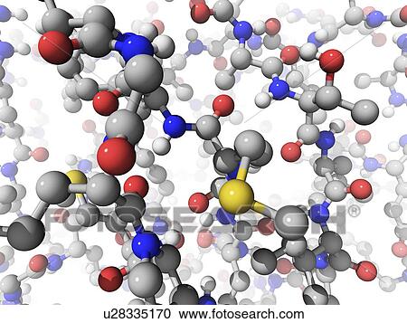 Stock Image - Molecular model, artwork. Fotosearch