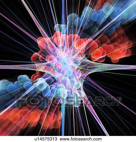 Stock Image - Nerve cell and DNA, artwork. Fotosearch