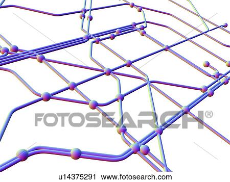 Stock Image - Network diagram. Fotosearch
