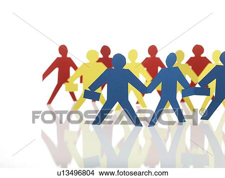 Paper chain people View Large Photo Image Picture - Paper chain people. Fotosearch