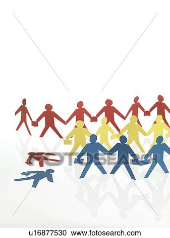 Paper chain people View Large Photo Image Stock Image - Paper chain people. Fotosearch