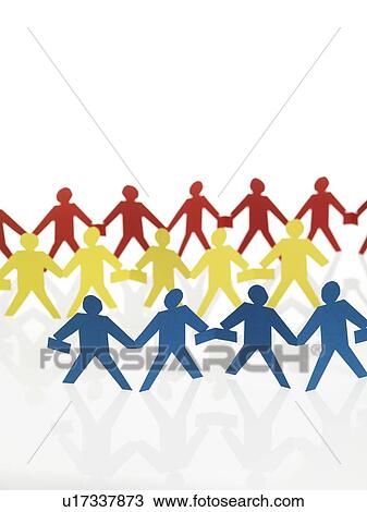 Paper chain people View Large Photo Image Stock Image - Paper chain people. Fotosearch