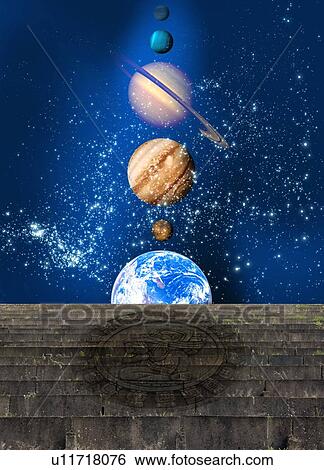 Planetary alignment, artwork View Large Photo Image Stock Photograph - Planetary alignment, artwork. Fotosearch
