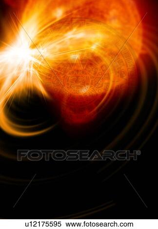 Stock Photography - Solar flare, artwork. Fotosearch