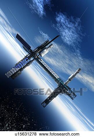Space station, artwork View Large Photo Image Stock Photo - Space station, artwork. Fotosearch