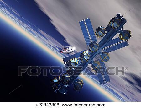 Space station, artwork View Large Photo Image Stock Photo - Space station, artwork. Fotosearch