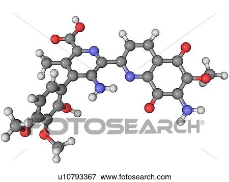 Stock Photo - Streptonigrin antitumour drug molecule. Fotosearch