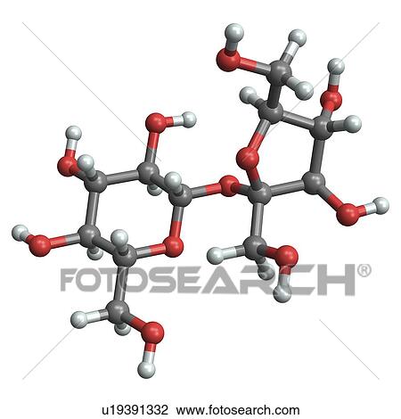 Stock Image - Sucrose molecule. Fotosearch