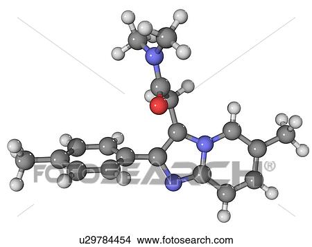 Picture - Zolpidem sedative drug molecule. Fotosearch