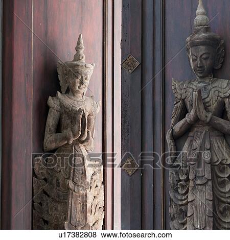 Apsara statues at the entrance of Mandarin Oriental Dhara Dhevi, Chiang Mai, Thailand View Large Photo Image Stock Photo - Apsara statues at the entrance of Mandarin Oriental Dhara Dhevi, Chiang Mai, Thailand. Fotosearch