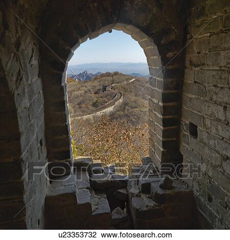 Arch of Mutianyu section of the Great Wall of China, Beijing, China View Large Photo Image Stock Image - Arch of Mutianyu section of the Great Wall of China, Beijing, China. Fotosearch
