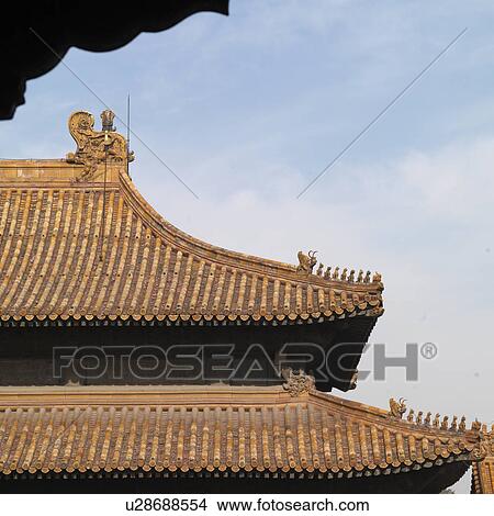 Picture - Architectural detail of a palace in Forbidden City, Beijing, China. Fotosearch