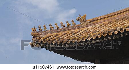 Stock Image - Architectural detail of a palace in Forbidden City, Beijing, China. Fotosearch