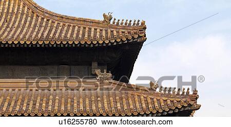 Stock Image - Architectural detail of a palace in Forbidden City, Beijing, China. Fotosearch