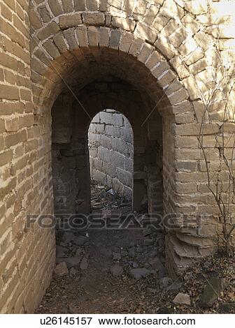 Stock Photo - Archway of Mutianyu section of the Great Wall of China, Beijing, China. Fotosearch
