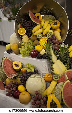 Stock Photograph - Assorted fruits in the kitchen of the cruise ship Silver Shadow, East China Sea. Fotosearch