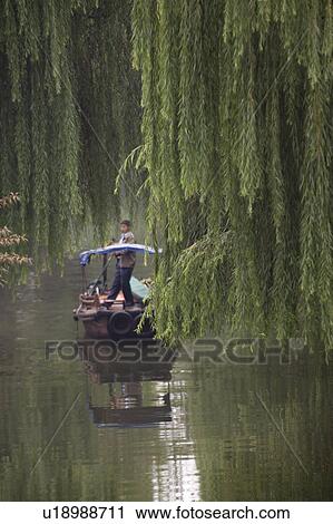 Boat in a canal, Zhouzhuang, Jiangsu Province, China View Large Photo Image Stock Image - Boat in a canal, Zhouzhuang, Jiangsu Province, China. Fotosearch