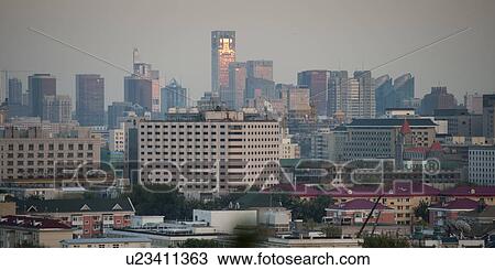 Stock Image - Buildings in a city, Beijing, China. Fotosearch