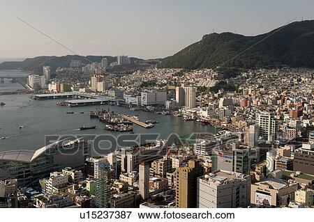 Stock Photo - Busan Harbor, Busan, Yeongnam, South Korea. Fotosearch