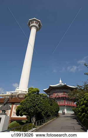 Busan tower and pavilion, Yongdusan Park, Jung-gu, Busan, Yeongnam, South Korea View Large Photo Image Stock Photograph - Busan tower and pavilion, Yongdusan Park, Jung-gu, Busan, Yeongnam, South Korea. Fotosearch