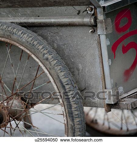 Stock Image - Close-up of a cart, Shanghai, China. Fotosearch