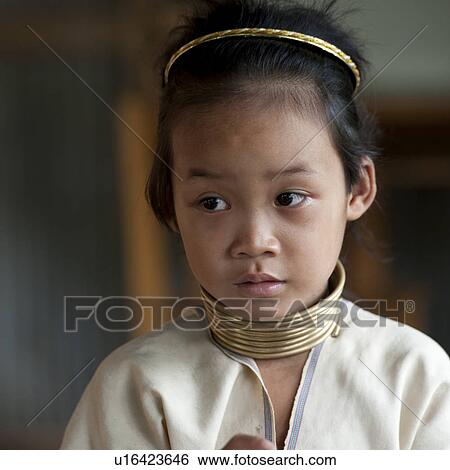 Close-up of a Padaung girl, Huay Pu Keng, Mae Hong Son Province, Thailand View Large Photo Image Stock Photograph - Close-up of a Padaung girl, Huay Pu Keng, Mae Hong Son Province, Thailand. Fotosearch
