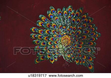 Stock Photo - Close-up of a painting at Mandarin Oriental Dhara Dhevi, Chiang Mai, Thailand. Fotosearch