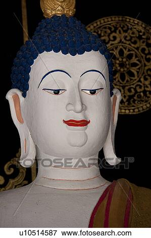 Stock Photo - Close-up of a statue of Buddha in Wat Chedi Luang, Chiang Mai, Thailand. Fotosearch