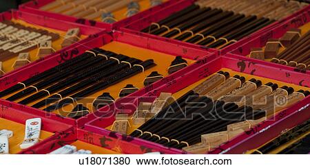 Stock Image - Close-up of assorted chopsticks, Shanghai, China. Fotosearch