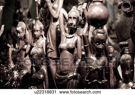 Stock Image - Close-up of statues in South African pavilion at Shanghai World Expo, Shanghai, China. Fotosearch