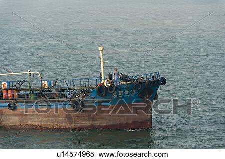 Stock Photography - Container ship in the East China Sea, Tianjin, China. Fotosearch