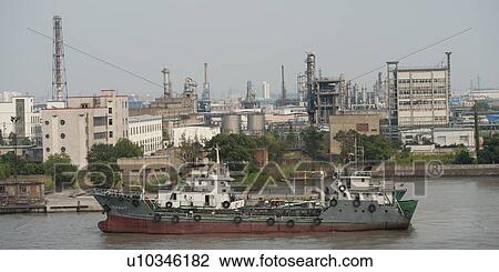 Container ships in the Yangtze River, Shanghai, China View Large Photo Image Stock Image - Container ships in the Yangtze River, Shanghai, China. Fotosearch